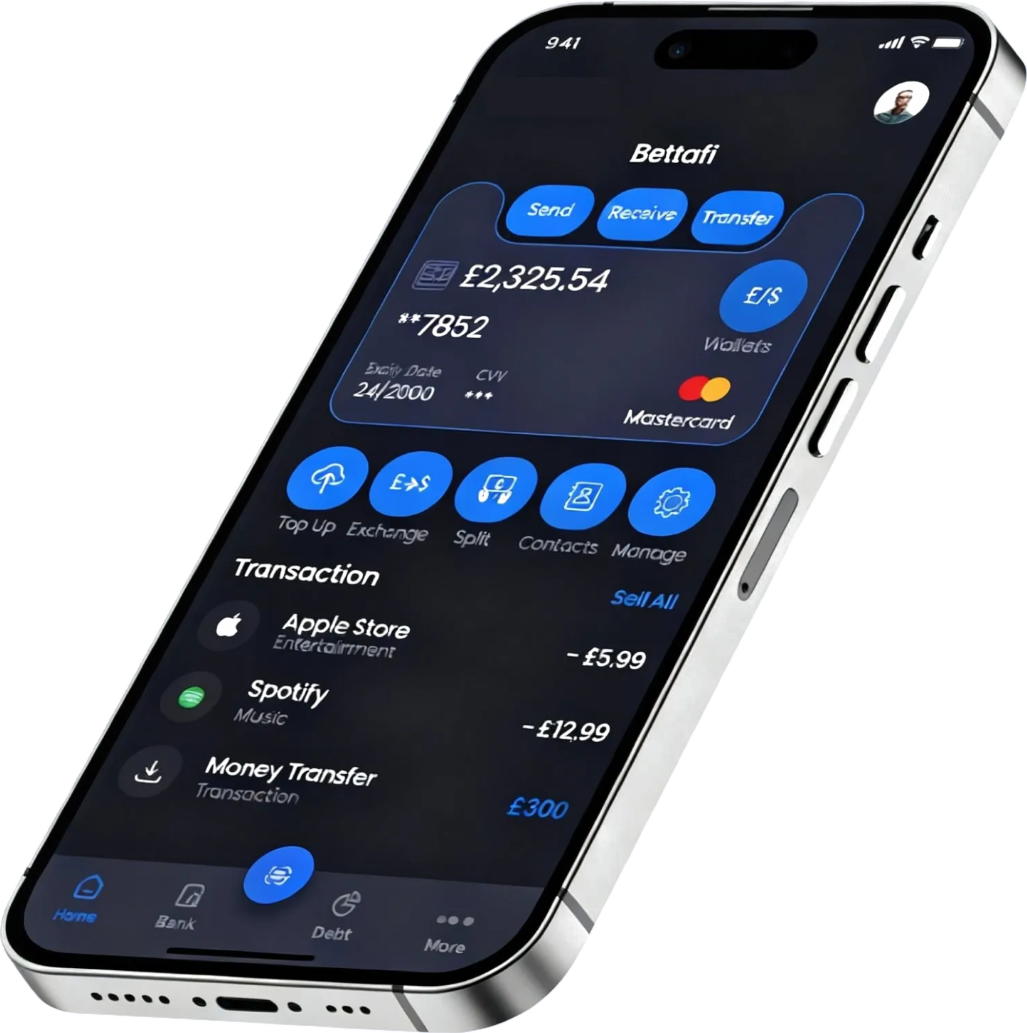 BettaFi app preview on a phone